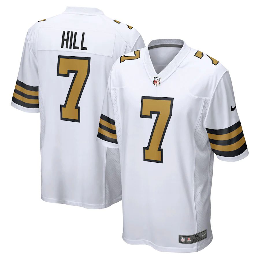 Men New Orleans Saints 7 Taysom Hill Nike White Alternate Game NFL Jersey